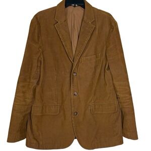 J Crew Mens Large Blazer Brown Vintage Corduroy Cotton 3 Button Sport Coat